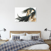 Majestic Pinto Horse Art van Bihrle Canvas Afdruk (Insitu (Slaapkamer))