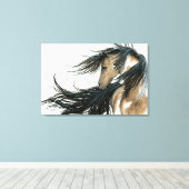 Majestic Pinto Horse Art van Bihrle Canvas Afdruk (Insitu (Houten vloer))