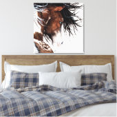 Majestic Pinto Horse Painting beroemd gemaakt door Canvas Afdruk (Insitu (Slaapkamer))
