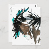 Majestic Pinto Post card Horse van Bihrle Briefkaart (Voorkant / Achterkant)