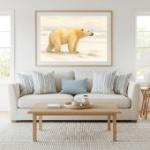 Majestic Polar Beer: Arctic Wildlife Waterverf Poster