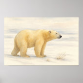 Majestic Polar Beer: Arctic Wildlife Waterverf Poster (Voorkant)