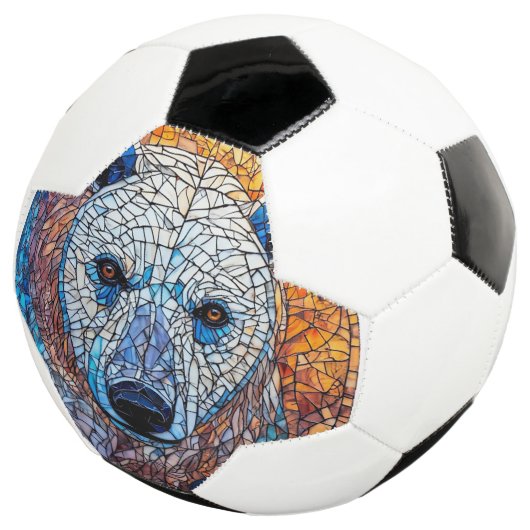 Majestic Polar Beer Glas in lood artwork Voetbal (Drie kwart)