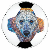 Majestic Polar Beer Glas in lood artwork Voetbal (Voorkant)