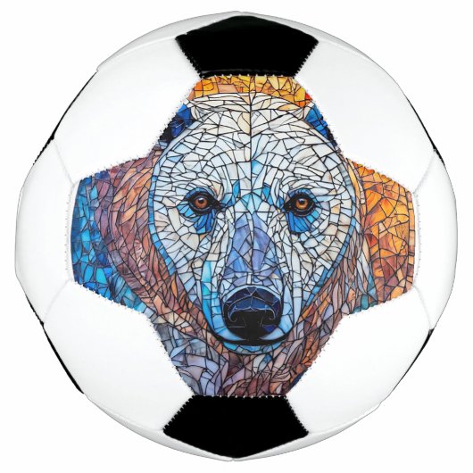 Majestic Polar Beer Glas in lood artwork Voetbal (Voorkant)