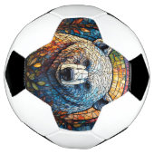 Majestic Polar Beer Glas in lood artwork Voetbal (Gedraaid)