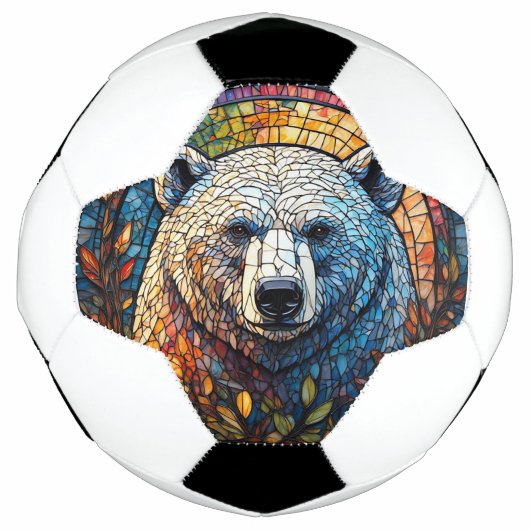 Majestic Polar Beer Glas in lood artwork Voetbal (Voorkant)