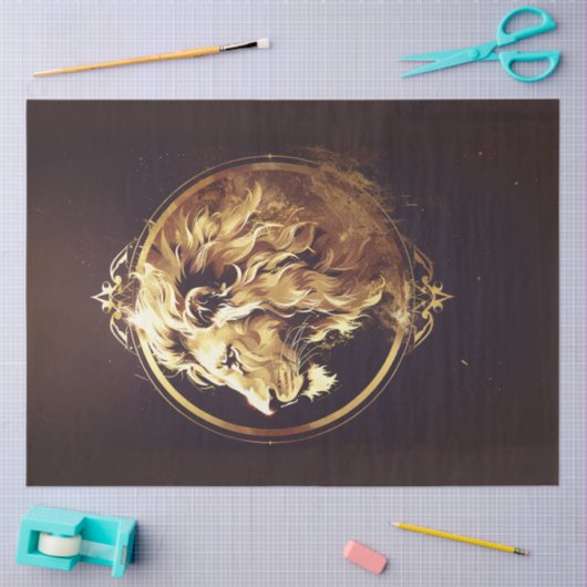 Majestic Portret Leeuw Tissuepapier (Craft)