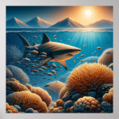 Majestic Predator: Haaien Ocean Dance Poster (Voorkant)