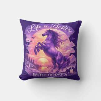 Majestic Purple Horse Sunset Dreamscape Kussen
