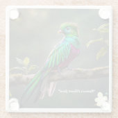 "Majestic Quetzal" Glazen Onderzetter (Achterkant)