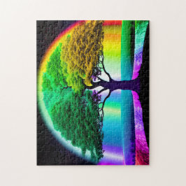 Majestic Rainbow Tree of Life Natuur's Wonder Legpuzzel