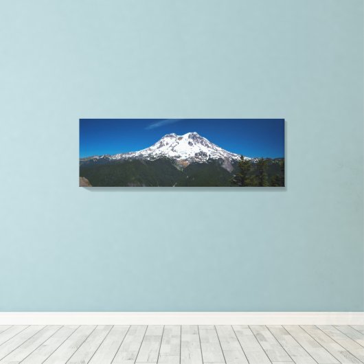 Majestic Rainier Panorama Canvas Afdruk (Insitu (Houten vloer))