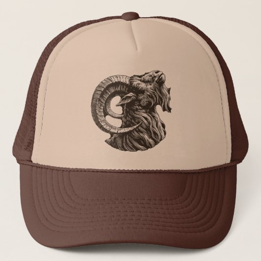 Majestic Ram - Fierce en Noble Trucker Pet (Voorkant)
