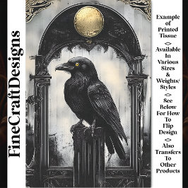 Majestic Raven,  Gotische Boog BR1 Decoupage Tissuepapier