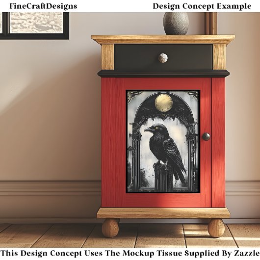 Majestic Raven, Gotische Boog BR1 Decoupage Tissuepapier