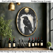 Majestic Raven,  Gotische Boog BR1 Decoupage Tissuepapier