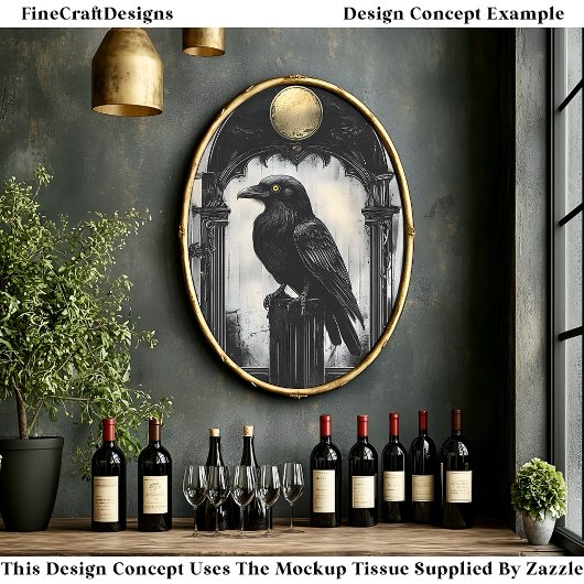 Majestic Raven,  Gotische Boog BR1 Decoupage Tissuepapier