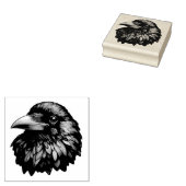Majestic Raven Portret - raaf, vogel, wild Rubberstempel (Gestempeld)