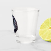 Majestic Raven Portret - raaf, vogel, wild Shot Glas (Rechts)
