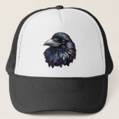 Majestic Raven Portret - raaf, vogel, wild Trucker Pet (Voorkant)