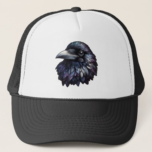 Majestic Raven Portret - raaf, vogel, wild Trucker Pet (Voorkant)