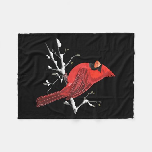 Majestic Red Cardinal Birdwatching Birdwatcher Bir Fleece Deken (Voorkant (Horizontaal))