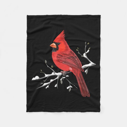 Majestic Red Cardinal Birdwatching Birdwatcher Bir Fleece Deken (Voorkant)