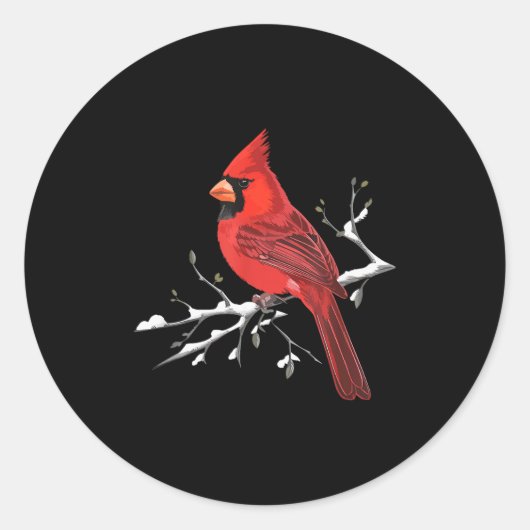 Majestic Red Cardinal Birdwatching Birdwatcher Bir Ronde Sticker (Voorkant)