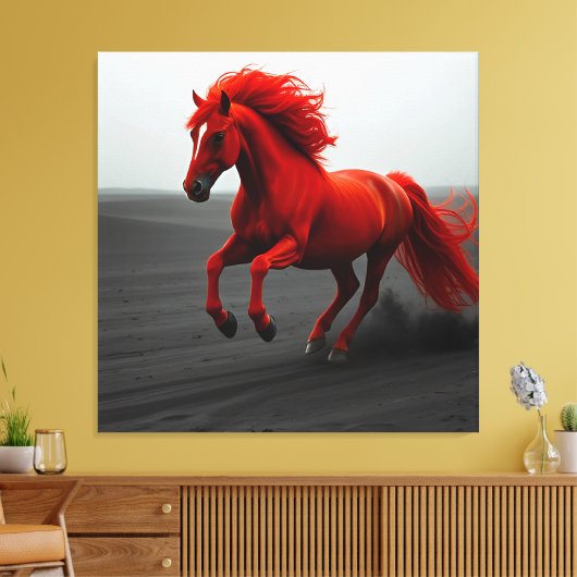 Majestic Red Horse Running Canvas Afdruk (Insitu (Woonkamer))