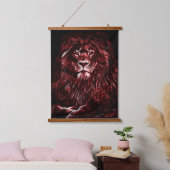 Majestic Red Lion Hangend Wandkleed (Slaapkamer)