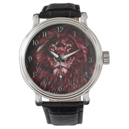 Majestic Red Lion Horloge
