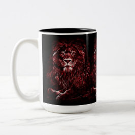 Majestic Red Lions Tweekleurige Koffiemok