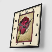 Majestic Red Roses on Brownish Background Vierkante Klok (Hoek)