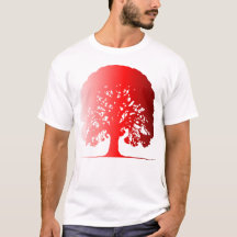 Majestic Red Tree Silhouette Bold Natuur Stateme