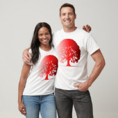 Majestic Red Tree Silhouette Bold Natuur Stateme T-shirt (Unisex)