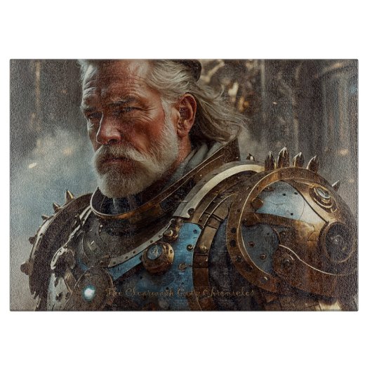 Majestic Regal Steampunk King Glass Chopping Board Snijplank (Voorkant)