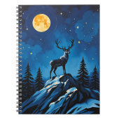Majestic Reindeer by Moonlight Notebook Notitieboek (Voorkant)