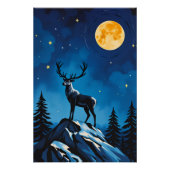Majestic Reindeer by Moonlight Poster (Voorkant)