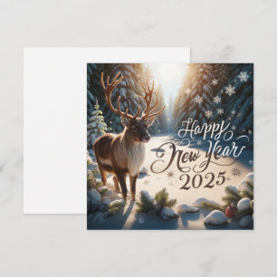 Majestic Rendier Nieuwjaar 2025 Wenskaart Feestdagenkaart