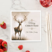 Majestic rendieren, Merry Christmas gepersonalisee Servet (Insitu)