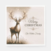 Majestic rendieren, Merry Christmas gepersonalisee Servet (Voorkant)