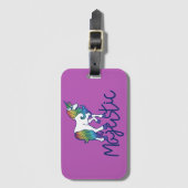 Majestic Retro Rainbow Unicorn Bagagelabel (Voorkant (verticaal))