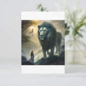 Majestic Roar: Leeuw en Guardian-thema uitnodiging (Staand voorkant)