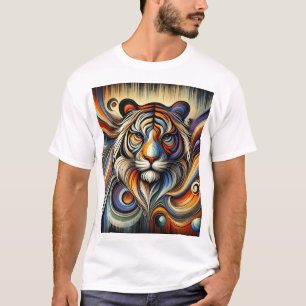 Majestic Roar: The Lion in Abstracte chaos T-shirt