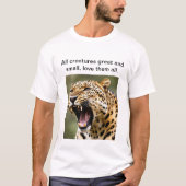 Majestic Roaring Leopard T-Shirt Design. (Voorkant)