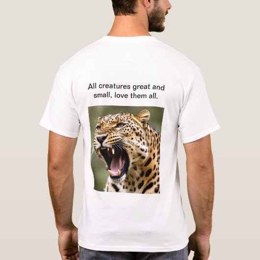 Majestic Roaring Leopard T-Shirt Design. (Achterkant)