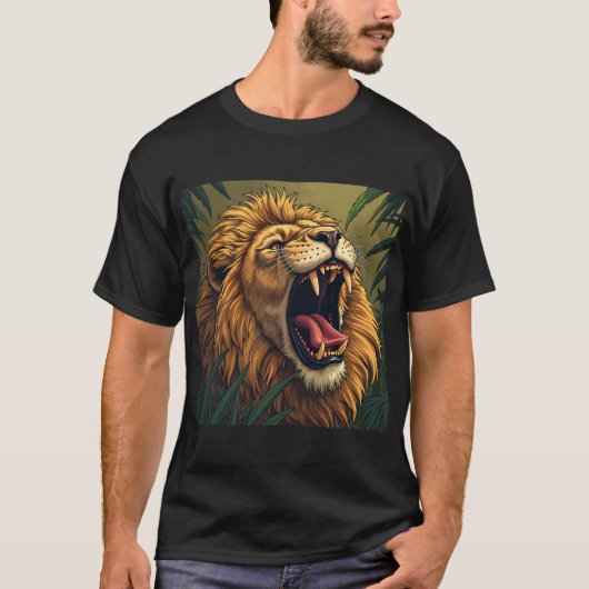 Majestic Roaring Lion T-shirt (Voorkant)
