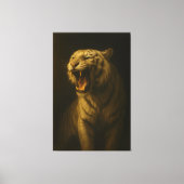 Majestic Roaring White Tiger – Fine Art Premium Ca Canvas Afdruk (Voorkant)