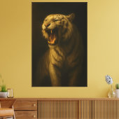 Majestic Roaring White Tiger – Fine Art Premium Ca Canvas Afdruk (Insitu (Woonkamer))